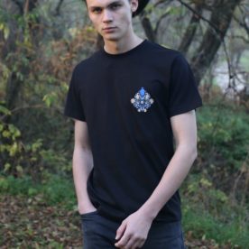 Pánskeho tričko čierne s folklórnym vzorom Ivan