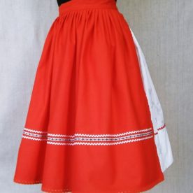 Sukňa biela s červenou zásterou