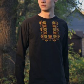 Pánske tričko s dlhým rukávom čierne